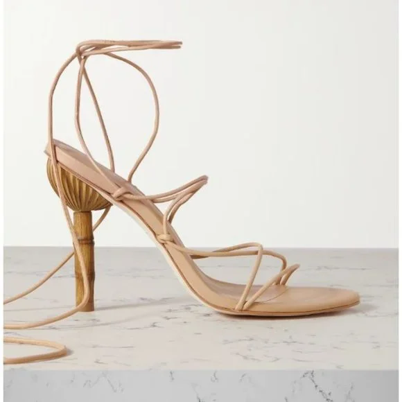 Cult Gaia Soleil Lace Up Leather High Heel Stiletto Sandals Sexy Wedding Guest - Picture 16 of 16